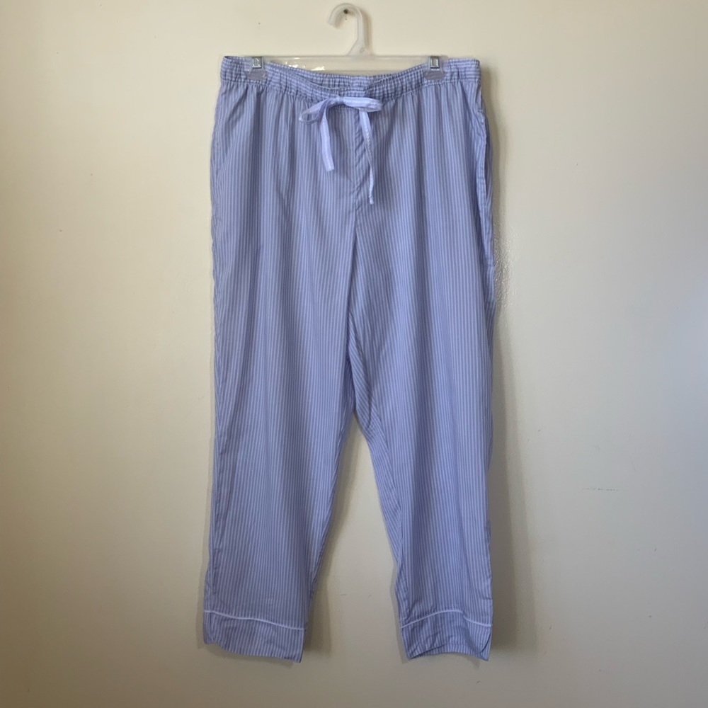 Gilligan & O’Malley Light Blue Striped Tinsel Pajama Pants NWOT